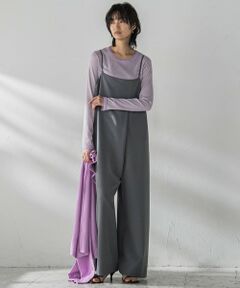 MAYSON GREY / メイソングレイ ロング・マキシ丈ワンピース | アシンメトリーワイドキャミオールインワン≪洗濯機で洗える≫