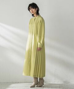 MAYSON GREY / メイソングレイ ロング・マキシ丈ワンピース | シャンブレーサイドプリーツワンピース≪手洗い可能≫