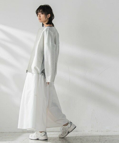 MAYSON GREY / メイソングレイ テーラードジャケット | ダンボール×ニットノーカラーブルゾン≪手洗い可能≫ | 詳細4