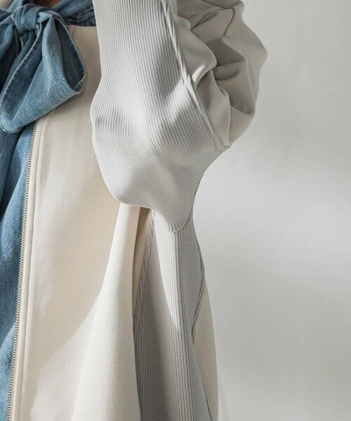 MAYSON GREY / メイソングレイ テーラードジャケット | ダンボール×ニットノーカラーブルゾン≪手洗い可能≫ | 詳細19