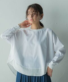 MAYSON GREY / メイソングレイ カットソー | ポンチローマラグラン布帛切替プルオーバー≪洗濯機で洗える≫