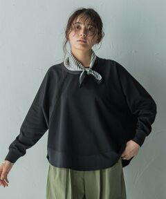 MAYSON GREY / メイソングレイ カットソー | ポンチローマラグラン布帛切替プルオーバー≪洗濯機で洗える≫