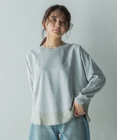 MAYSON GREY / メイソングレイ カットソー | ポンチローマラグラン布帛切替プルオーバー≪洗濯機で洗える≫