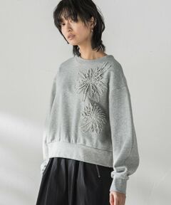 MAYSON GREY / メイソングレイ カットソー | フラワーモチーフスウェットプルオーバー≪手洗い可能≫