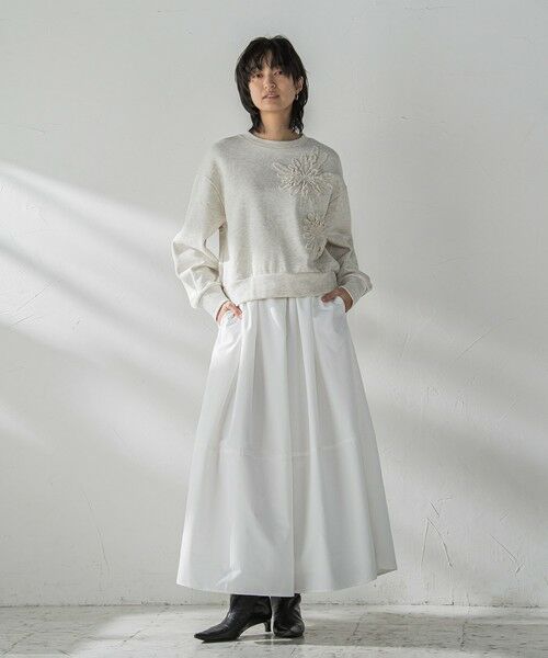 MAYSON GREY / メイソングレイ カットソー | フラワーモチーフスウェットプルオーバー≪手洗い可能≫ | 詳細3