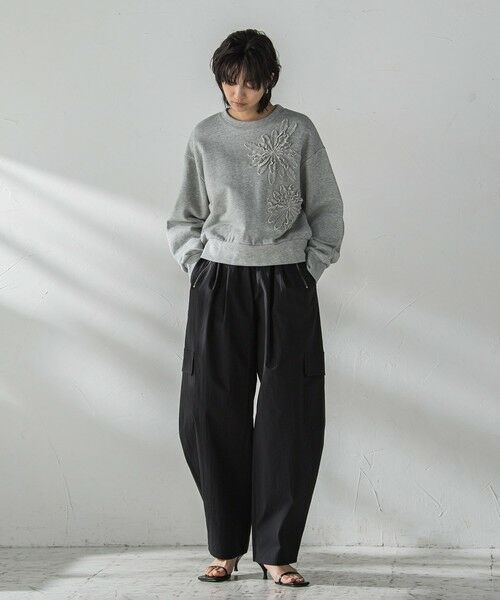 MAYSON GREY / メイソングレイ カットソー | フラワーモチーフスウェットプルオーバー≪手洗い可能≫ | 詳細14