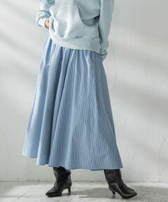 MAYSON GREY / メイソングレイ ミニ・ひざ丈スカート | カラーストライプパネルフレアスカート≪洗濯機で洗える≫