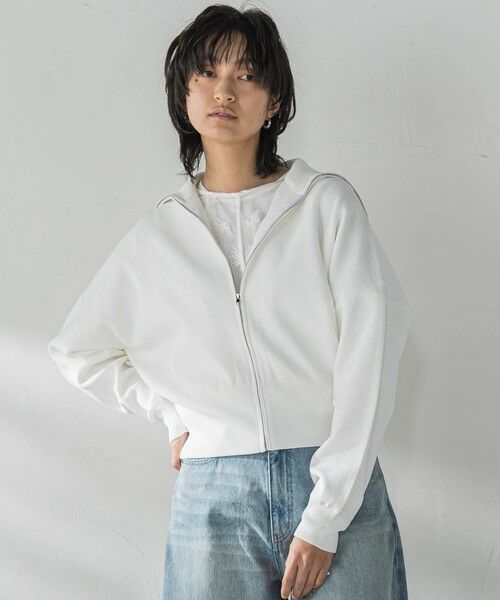 MAYSON GREY/メイソングレイ ジップニットカーディガン&#8810;手洗い可能&#8811; ホワイト M