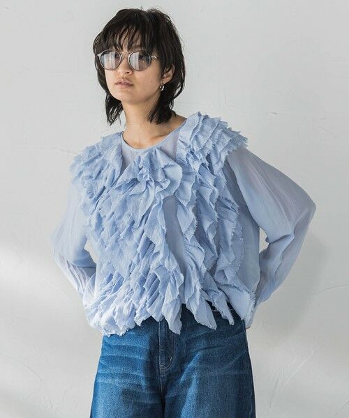 MAYSON GREY / メイソングレイ シャツ・ブラウス | レイヤードフリルブラウス≪手洗い可能≫ | 詳細14