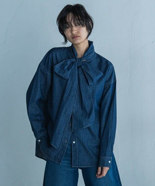 MAYSON GREY / メイソングレイ シャツ・ブラウス | デニムボウタイブラウス≪洗濯機で洗える≫ | 詳細1