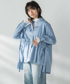 MAYSON GREY / メイソングレイ シャツ・ブラウス | カラーストライプウエストマークオーバーシャツ≪洗濯機で洗える≫