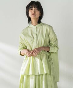 MAYSON GREY / メイソングレイ シャツ・ブラウス | カラーストライプウエストマークオーバーシャツ≪洗濯機で洗える≫