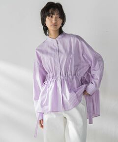 MAYSON GREY / メイソングレイ シャツ・ブラウス | カラーストライプウエストマークオーバーシャツ≪洗濯機で洗える≫