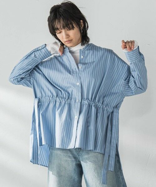 MAYSON GREY / メイソングレイ シャツ・ブラウス | カラーストライプウエストマークオーバーシャツ≪洗濯機で洗える≫ | 詳細1