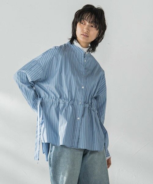 MAYSON GREY / メイソングレイ シャツ・ブラウス | カラーストライプウエストマークオーバーシャツ≪洗濯機で洗える≫ | 詳細2