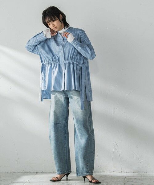 MAYSON GREY / メイソングレイ シャツ・ブラウス | カラーストライプウエストマークオーバーシャツ≪洗濯機で洗える≫ | 詳細4