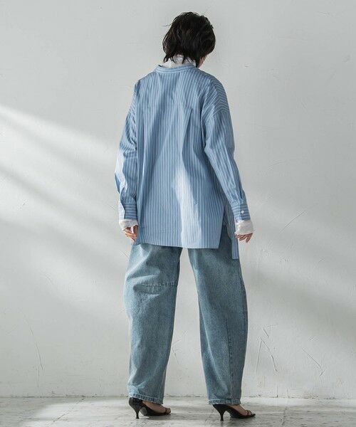 MAYSON GREY / メイソングレイ シャツ・ブラウス | カラーストライプウエストマークオーバーシャツ≪洗濯機で洗える≫ | 詳細6