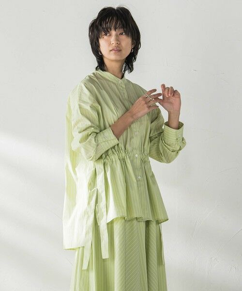 MAYSON GREY / メイソングレイ シャツ・ブラウス | カラーストライプウエストマークオーバーシャツ≪洗濯機で洗える≫ | 詳細10