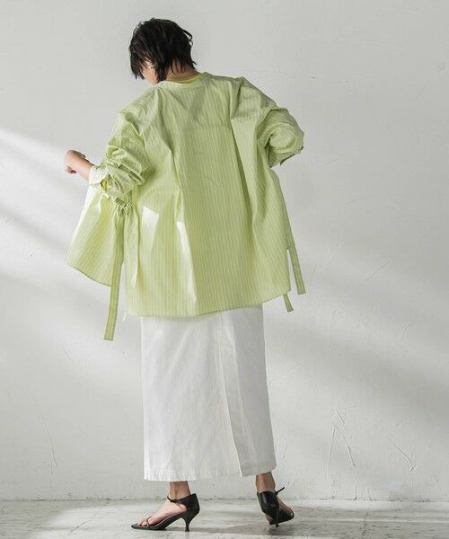 MAYSON GREY / メイソングレイ シャツ・ブラウス | カラーストライプウエストマークオーバーシャツ≪洗濯機で洗える≫ | 詳細13