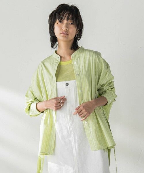 MAYSON GREY / メイソングレイ シャツ・ブラウス | カラーストライプウエストマークオーバーシャツ≪洗濯機で洗える≫ | 詳細8