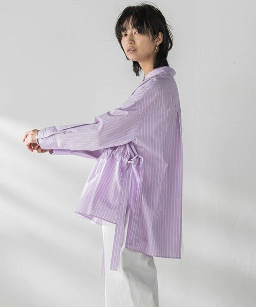 MAYSON GREY / メイソングレイ シャツ・ブラウス | カラーストライプウエストマークオーバーシャツ≪洗濯機で洗える≫ | 詳細18