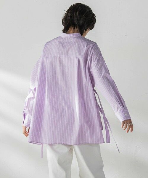 MAYSON GREY / メイソングレイ シャツ・ブラウス | カラーストライプウエストマークオーバーシャツ≪洗濯機で洗える≫ | 詳細19