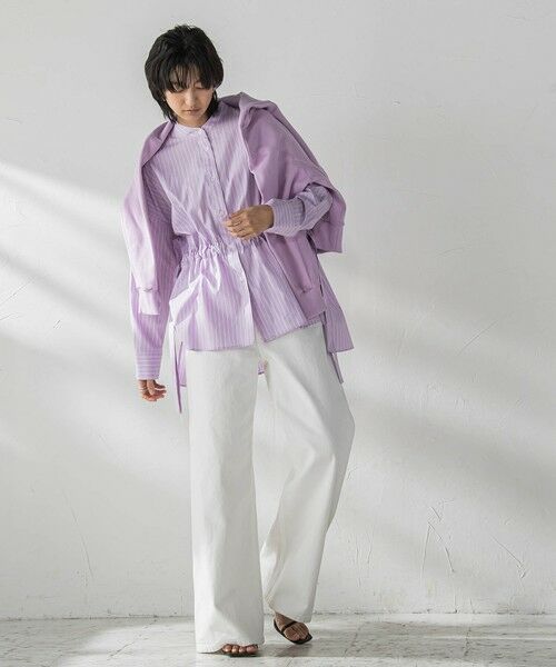 MAYSON GREY / メイソングレイ シャツ・ブラウス | カラーストライプウエストマークオーバーシャツ≪洗濯機で洗える≫ | 詳細20