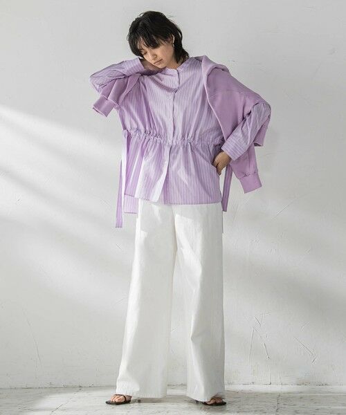 MAYSON GREY / メイソングレイ シャツ・ブラウス | カラーストライプウエストマークオーバーシャツ≪洗濯機で洗える≫ | 詳細21