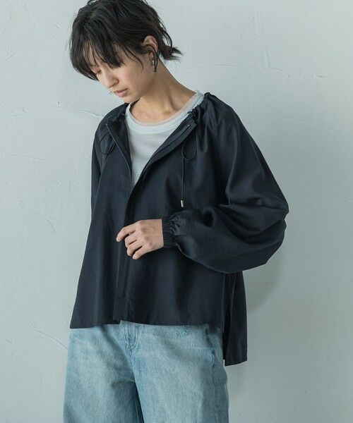MAYSON GREY/メイソングレイ 叶えるフーディシャツブルゾン≪洗濯機で洗える≫ ネイビー M MAYSON GREY/メイソングレイ 叶えるフーディシャツブルゾン≪洗濯機で洗える≫ ネイビー M