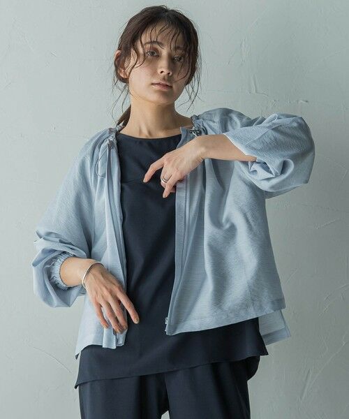MAYSON GREY/メイソングレイ 叶えるフーディシャツブルゾン≪洗濯機で洗える≫ ブルー M MAYSON GREY/メイソングレイ 叶えるフーディシャツブルゾン≪洗濯機で洗える≫ ブルー M