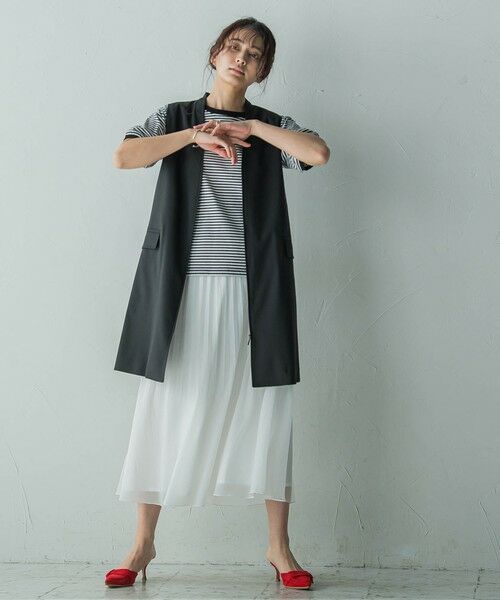 MAYSON GREY / メイソングレイ ダウンジャケット・ベスト | ノーカラージップロングジレ≪手洗い可能≫ | 詳細8