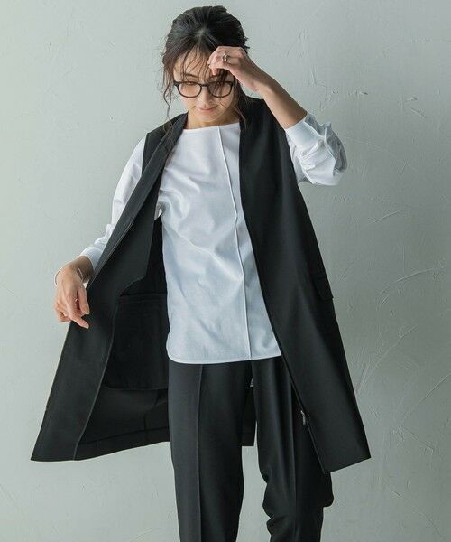 MAYSON GREY / メイソングレイ ダウンジャケット・ベスト | ノーカラージップロングジレ≪手洗い可能≫ | 詳細2