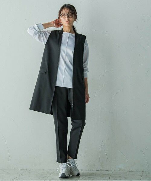 MAYSON GREY / メイソングレイ ダウンジャケット・ベスト | ノーカラージップロングジレ≪手洗い可能≫ | 詳細3