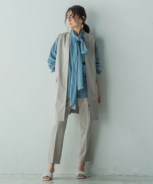 MAYSON GREY / メイソングレイ ダウンジャケット・ベスト | ノーカラージップロングジレ≪手洗い可能≫ | 詳細14