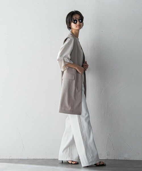 MAYSON GREY / メイソングレイ ダウンジャケット・ベスト | ノーカラージップロングジレ≪手洗い可能≫ | 詳細17