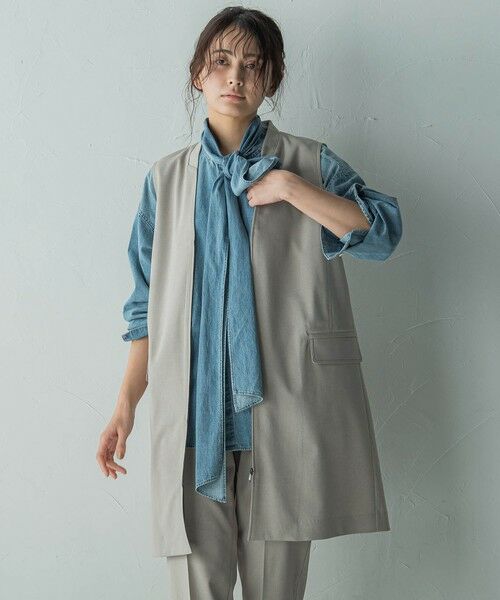 MAYSON GREY / メイソングレイ ダウンジャケット・ベスト | ノーカラージップロングジレ≪手洗い可能≫ | 詳細10