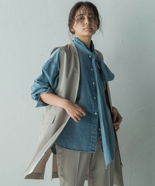 MAYSON GREY / メイソングレイ ダウンジャケット・ベスト | ノーカラージップロングジレ≪手洗い可能≫ | 詳細12