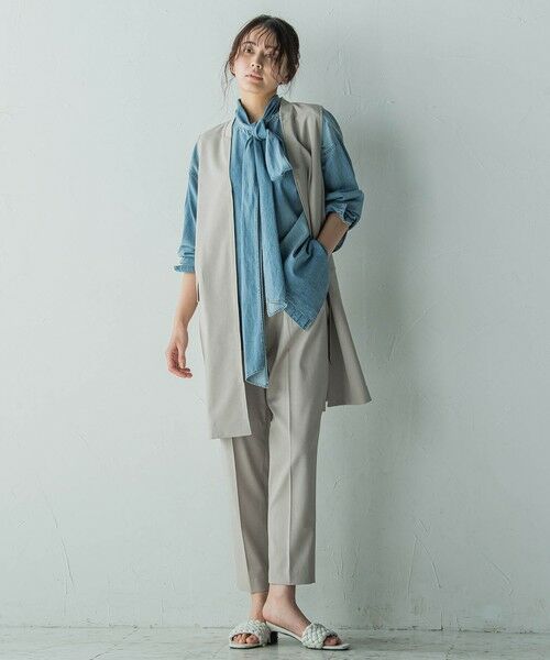 MAYSON GREY / メイソングレイ ダウンジャケット・ベスト | ノーカラージップロングジレ≪手洗い可能≫ | 詳細13