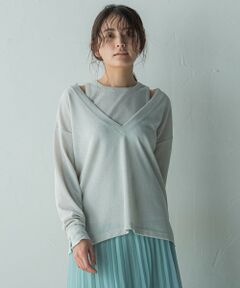 MAYSON GREY / メイソングレイ カットソー | SET　スラブジャージタンクトップ+深Vネックプルオーバー