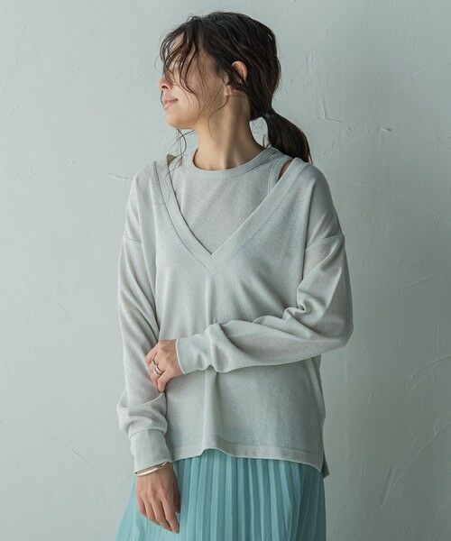 MAYSON GREY / メイソングレイ カットソー | SET　スラブジャージタンクトップ+深Vネックプルオーバー | 詳細2