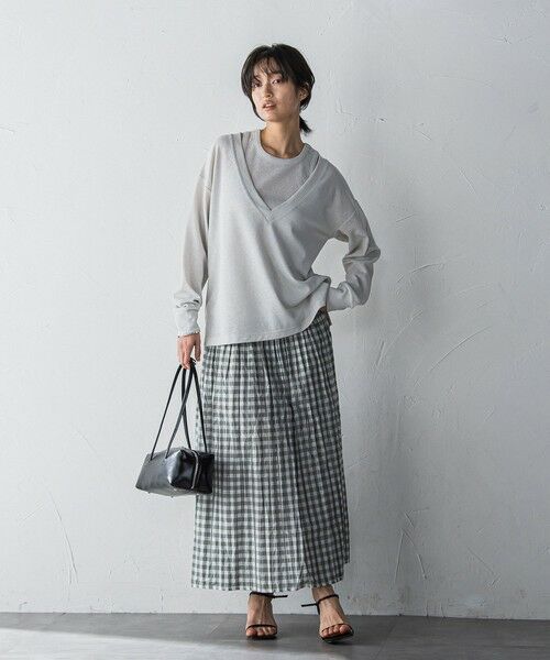 MAYSON GREY / メイソングレイ カットソー | SET　スラブジャージタンクトップ+深Vネックプルオーバー | 詳細5