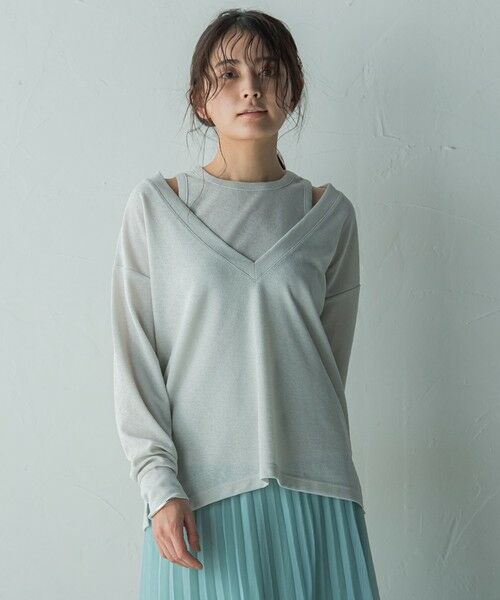 MAYSON GREY/メイソングレイ SET スラブジャージタンクトップ+深Vネックプルオーバー オフホワイト M MAYSON GREY/メイソングレイ SET スラブジャージタンクトップ+深Vネックプルオーバー オフホワイト M