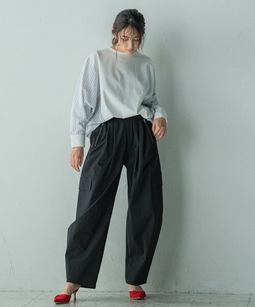 MAYSON GREY / メイソングレイ カットソー | ストライプドッキングドルマンプルオーバー≪洗濯機で洗える≫ | 詳細6