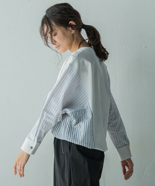 MAYSON GREY / メイソングレイ カットソー | ストライプドッキングドルマンプルオーバー≪洗濯機で洗える≫ | 詳細2