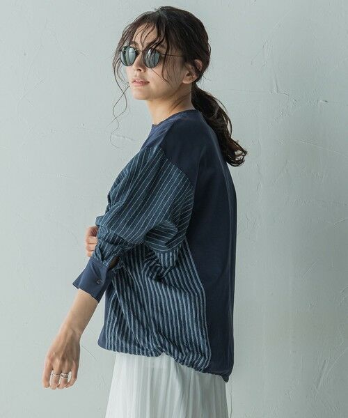 MAYSON GREY / メイソングレイ カットソー | ストライプドッキングドルマンプルオーバー≪洗濯機で洗える≫ | 詳細8
