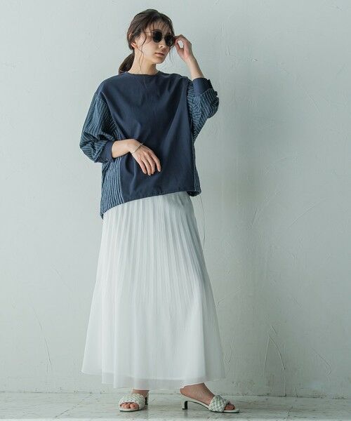 MAYSON GREY / メイソングレイ カットソー | ストライプドッキングドルマンプルオーバー≪洗濯機で洗える≫ | 詳細11