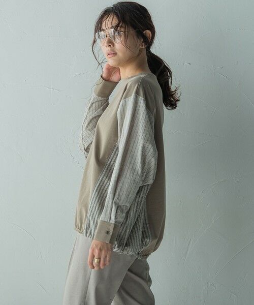 MAYSON GREY / メイソングレイ カットソー | ストライプドッキングドルマンプルオーバー≪洗濯機で洗える≫ | 詳細14