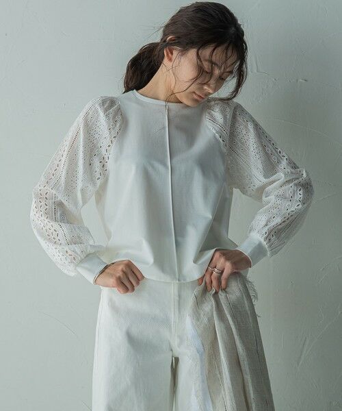 MAYSON GREY / メイソングレイ カットソー | カットワーク刺繍スリーブプルオーバー≪洗濯機で洗える≫ | 詳細1