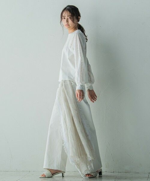 MAYSON GREY / メイソングレイ カットソー | カットワーク刺繍スリーブプルオーバー≪洗濯機で洗える≫ | 詳細5