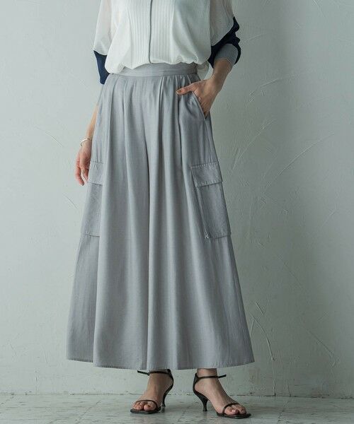 MAYSON GREY/メイソングレイ シャンブレーカーゴキュロットパンツ ライトグレー S MAYSON GREY/メイソングレイ シャンブレーカーゴキュロットパンツ ライトグレー S